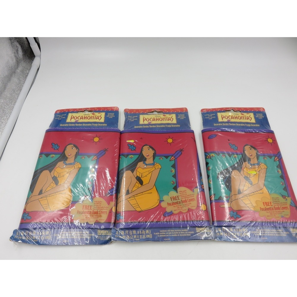 Vintage Disney Pocahontas Wallpaper Border 3 Rolls Prepasted 15ft Each 634249